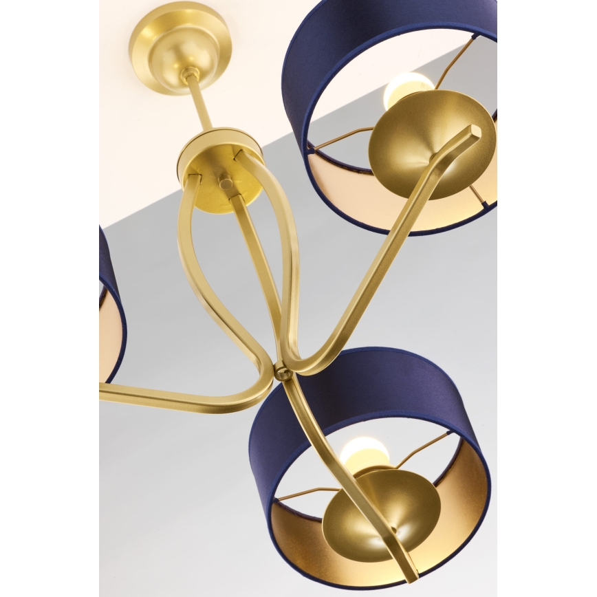 Jupiter 2113 - Luster na šipci KASZMIR 3xE27/15W/230V plavo-zlatni