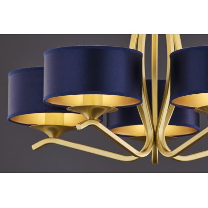 Jupiter 2114 - Luster na šipci KASZMIR 5xE27/15W/230V plava/zlatna