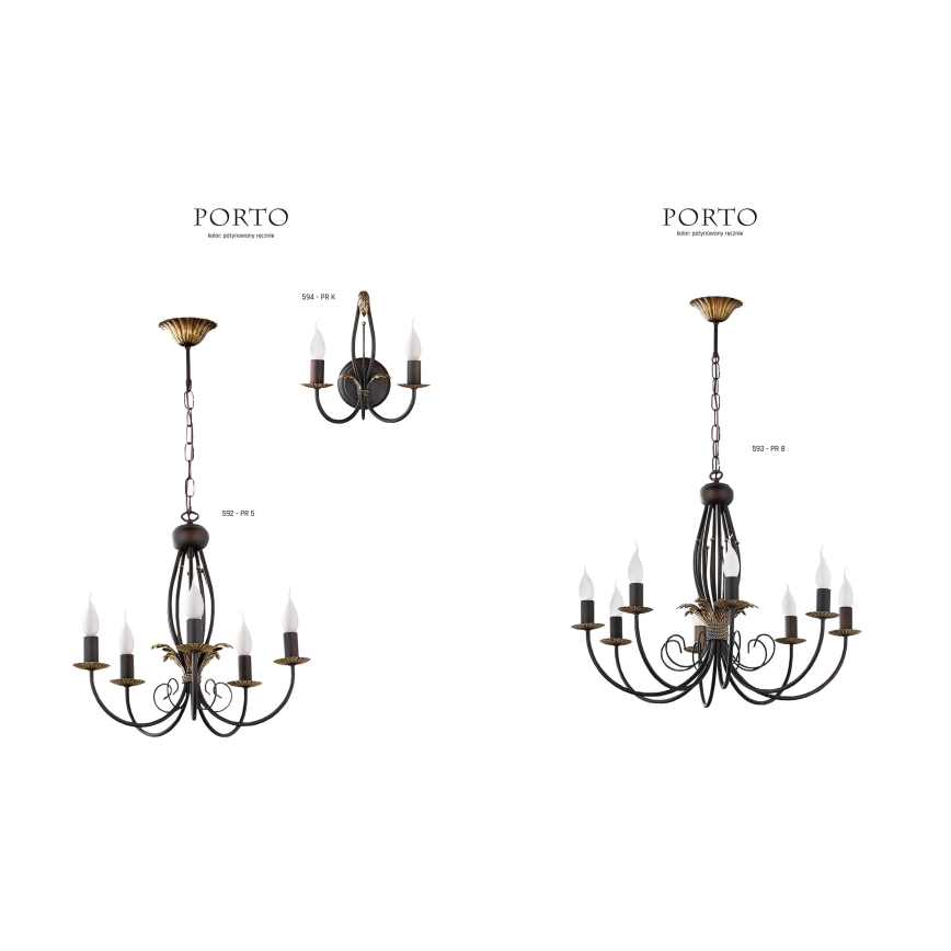 Jupiter 594 - PR K - Zidna svjetiljka PORTO 2xE14/40W/230V