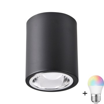 JUPITER LED RGBW dimabilno stropno svjetlo 1xE27/6,5W/230V 2700-6500K Wi-Fi Ø 9,8 cm crno