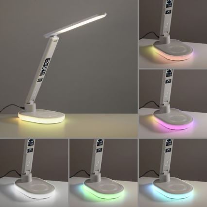 JUST LIGHT. 11018-16 - LED RGBW Regulirana dodirna stolna lampa s bežičnim punjenjem TINA LED/4W/230V bijela