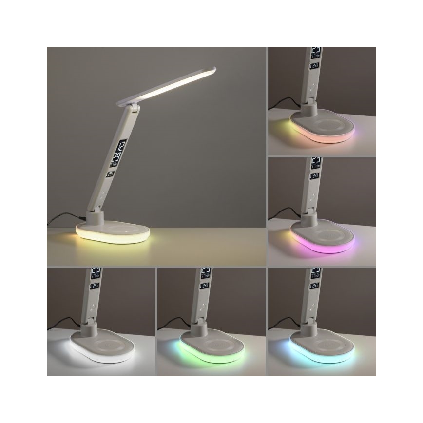 JUST LIGHT. 11018-16 - LED RGBW Regulirana dodirna stolna lampa s bežičnim punjenjem TINA LED/4W/230V bijela