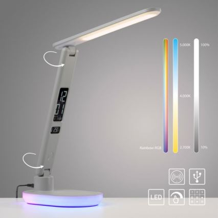 JUST LIGHT. 11018-16 - LED RGBW Regulirana dodirna stolna lampa s bežičnim punjenjem TINA LED/4W/230V bijela