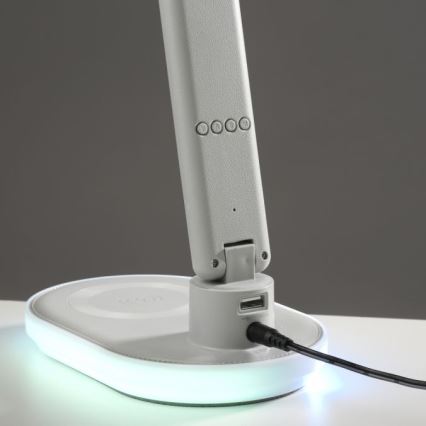 JUST LIGHT. 11018-16 - LED RGBW Regulirana dodirna stolna lampa s bežičnim punjenjem TINA LED/4W/230V bijela