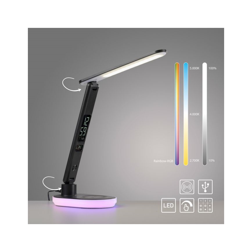 JUST LIGHT. 11018-18 - LED RGBW LED Prigušiva stolna lampa na dodir s bežičnim punjenjem TINA LED/4W/230V