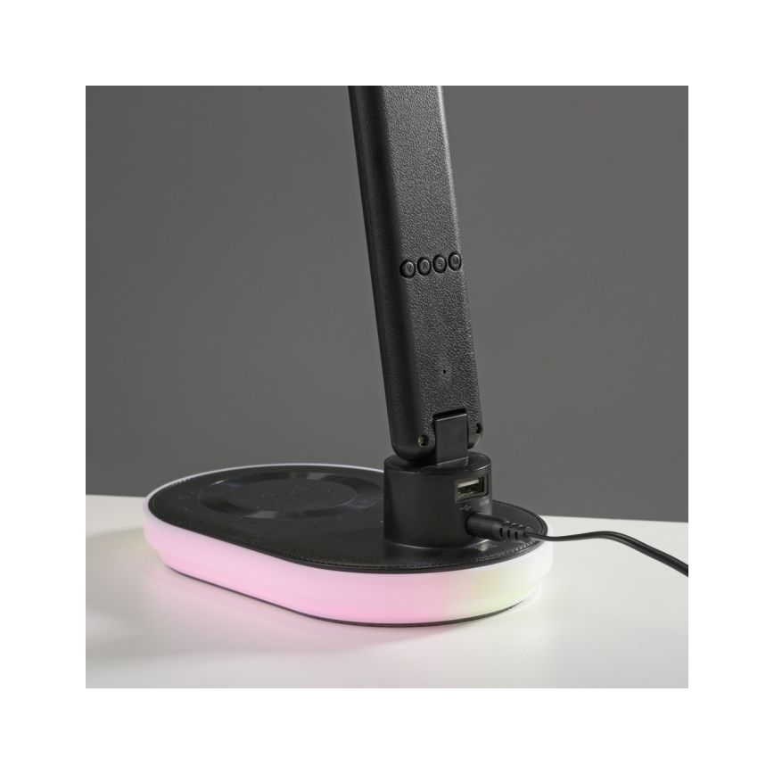 JUST LIGHT. 11018-18 - LED RGBW Prilagodljiva Touch Stolna Lampa s Bežičnim Punjenjem TINA LED/4W/230V Crna