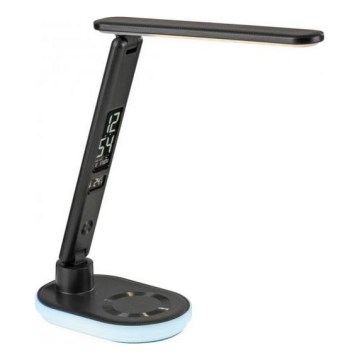 JUST LIGHT. 11018-18 - LED RGBW Prilagodljiva Touch Stolna Lampa s Bežičnim Punjenjem TINA LED/4W/230V Crna