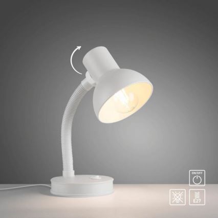 JUST LIGHT. 11080-16 - Fleksibilna stolna lampa FLEXI 1xE27/25W/230V bijela