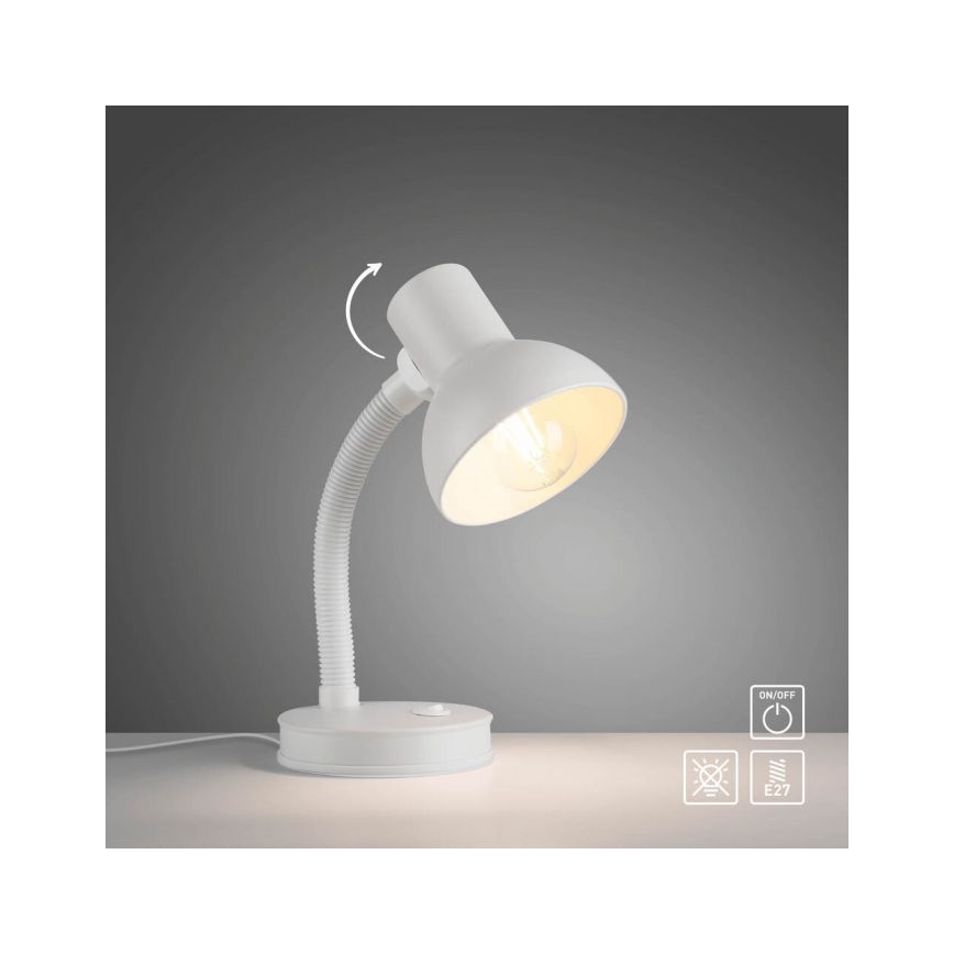 JUST LIGHT. 11080-16 - Fleksibilna stolna lampa FLEXI 1xE27/25W/230V bijela