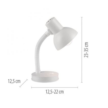 JUST LIGHT. 11080-16 - Fleksibilna stolna lampa FLEXI 1xE27/25W/230V bijela