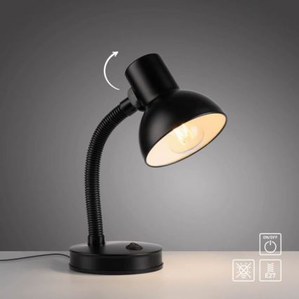 JUST LIGHT. 11080-18 - Fleksibilna stolna lampa FLEXI 1xE27/25W/230V crna
