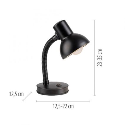 JUST LIGHT. 11080-18 - Fleksibilna stolna lampa FLEXI 1xE27/25W/230V crna