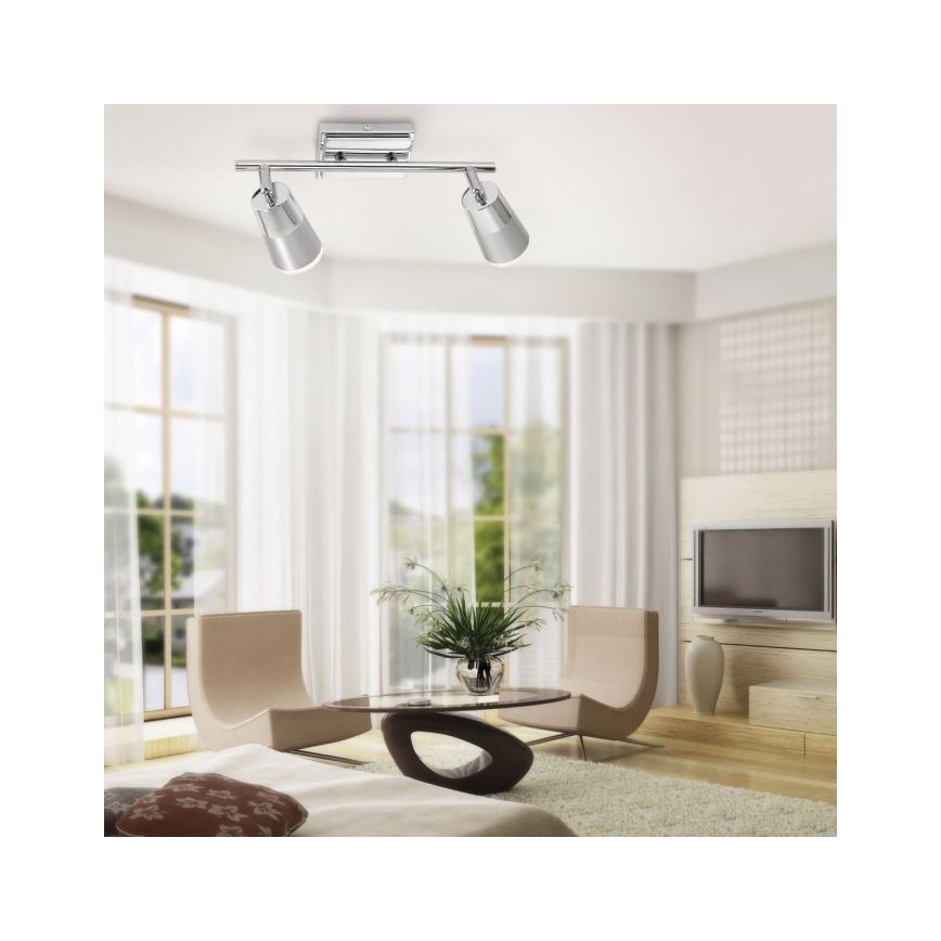 JUST LIGHT. 11229-17 - LED Reflektorska svjetiljka DALLI 2xLED/3,5W/230V sjajni krom
