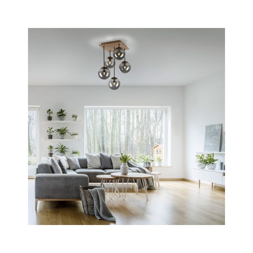 JUST LIGHT. 11395-79 - Viseći luster WIDOW 5xE14/25W/230V hrast