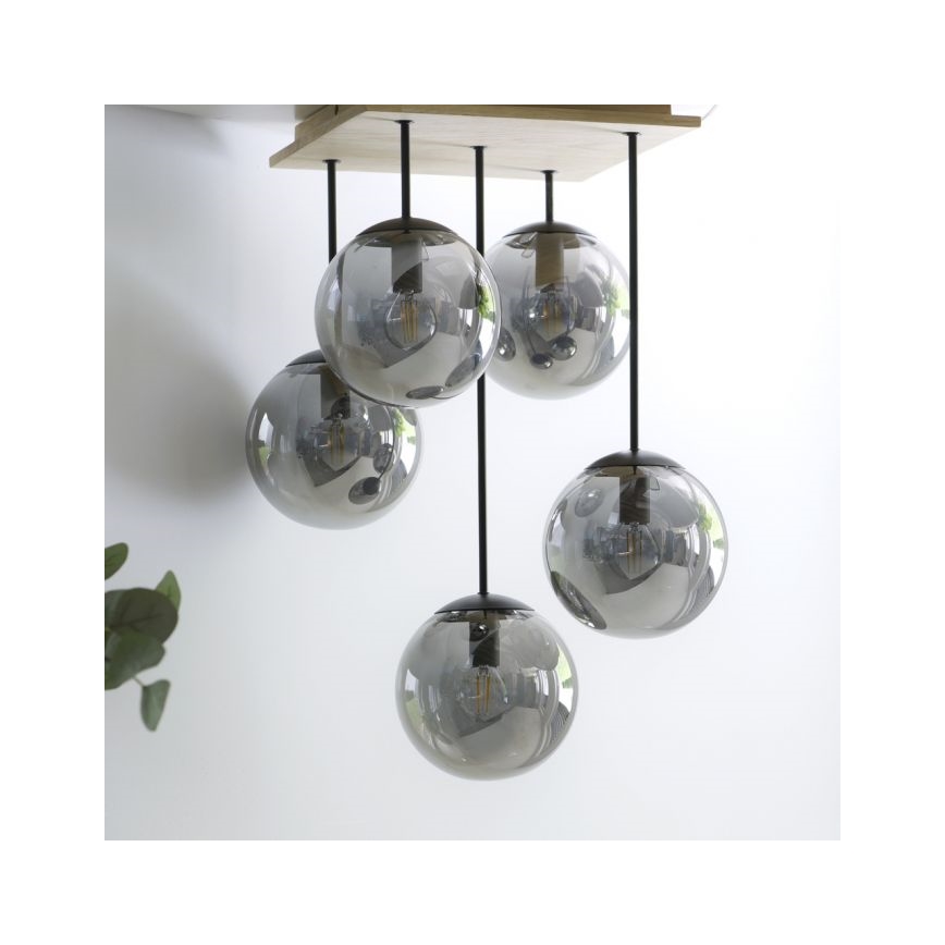 JUST LIGHT. 11395-79 - Viseći luster WIDOW 5xE14/25W/230V hrast