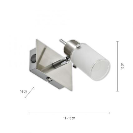 JUST LIGHT. 11931-55 - LED Zidna reflektorska svjetiljka MAX 1xGU10/4W/230V mat krom