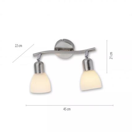 JUST LIGHT. 11952-55 - Spot svjetiljka KARO 2xE14/40W/230V matni krom