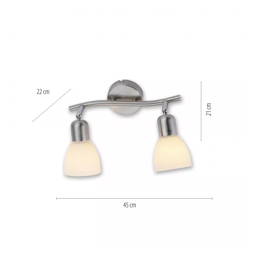 JUST LIGHT. 11952-55 - Spot svjetiljka KARO 2xE14/40W/230V matni krom