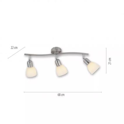 JUST LIGHT. 11953-55 - Spot svjetiljka KARO 3xE14/40W/230V matni krom