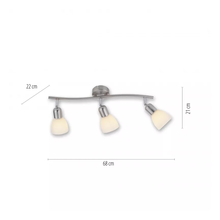 JUST LIGHT. 11953-55 - Spot svjetiljka KARO 3xE14/40W/230V matni krom