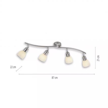 JUST LIGHT. 11954-55 - Spot svjetiljka KARO 4xE14/40W/230V matni krom