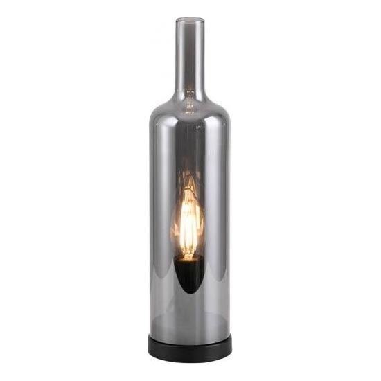 JUST LIGHT. 14006-25 - Stolna svjetiljka BOTTLE 1xE14/25W/230V crna/zadimljena