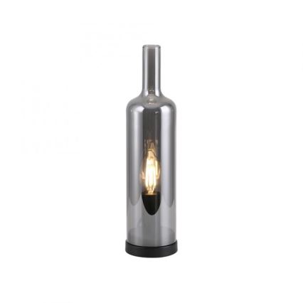 JUST LIGHT. 14006-25 - Stolna svjetiljka BOTTLE 1xE14/25W/230V crna/zadimljena