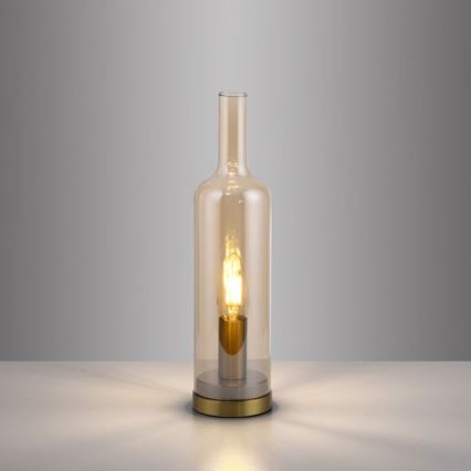 JUST LIGHT. 14006-27 - Stolna svjetiljka BOTTLE 1xE14/25W/230V bež/dimljena