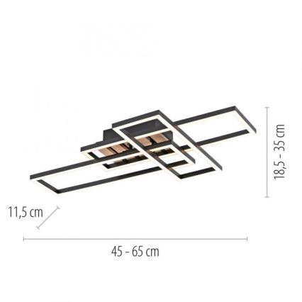 JUST LIGHT. 14051-79 - LED stropna svjetiljka AKUSTIKA LED/20,5W/230V hrast/crna