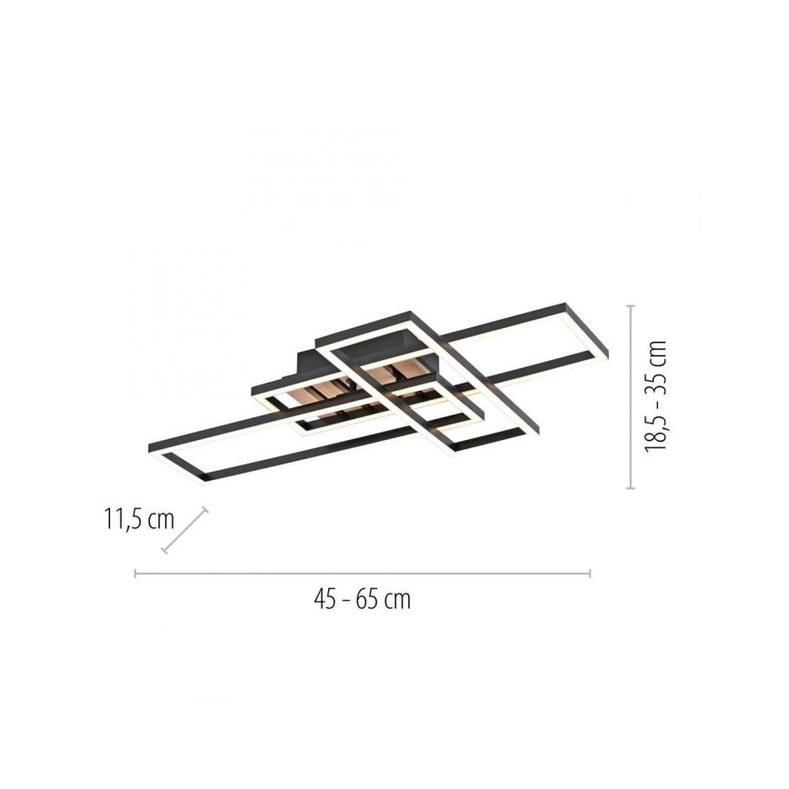 JUST LIGHT. 14051-79 - LED stropna svjetiljka AKUSTIKA LED/20,5W/230V hrast/crna