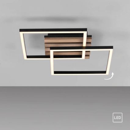 JUST LIGHT. 14053-79 - LED stropna svjetiljka AKUSTIKA LED/15W/230V hrast/crna