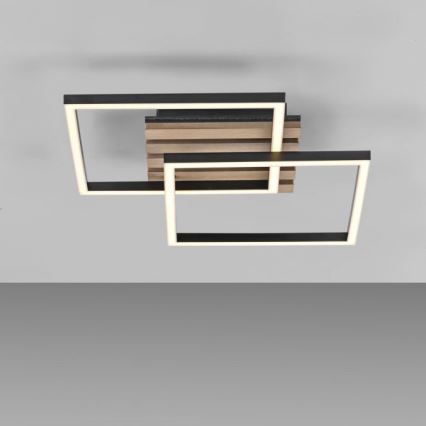 JUST LIGHT. 14053-79 - LED stropna svjetiljka AKUSTIKA LED/15W/230V hrast/crna