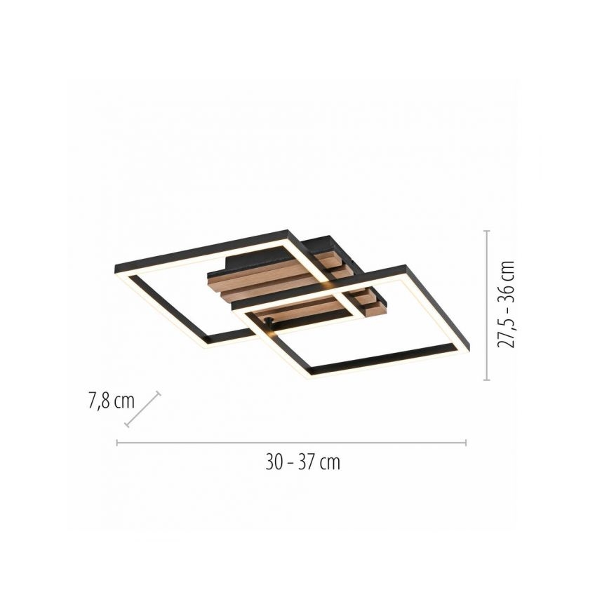 JUST LIGHT. 14053-79 - LED stropna svjetiljka AKUSTIKA LED/15W/230V hrast/crna