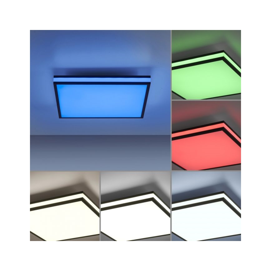 JUST LIGHT. 14110-18 - LED RGBW Dimabilno stropno svjetlo MARIO BLACK LED/19,5W/230V 2700-5000K + daljinski upravljač