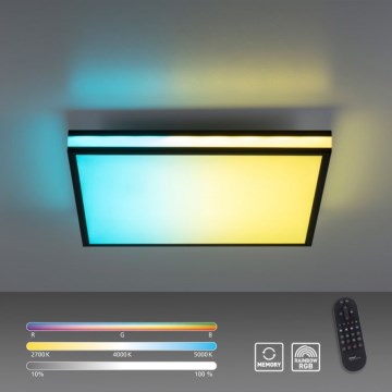 JUST LIGHT. 14110-18 - LED RGBW Prigušiva stropna svjetiljka MARIO BLACK LED/19,5W/230V 2700-5000K + daljinski upravljač
