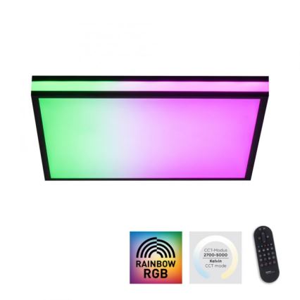 JUST LIGHT. 14110-18 - LED RGBW Prigušiva stropna svjetiljka MARIO BLACK LED/19,5W/230V 2700-5000K + daljinski upravljač