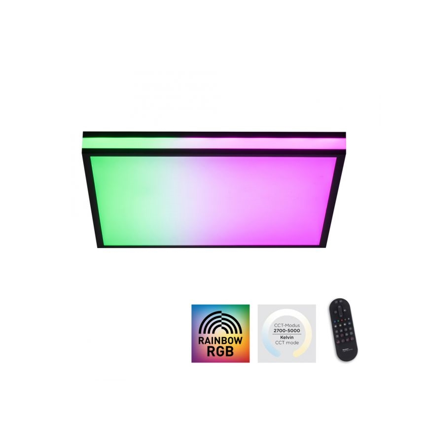 JUST LIGHT. 14110-18 - LED RGBW Prigušiva stropna svjetiljka MARIO BLACK LED/19,5W/230V 2700-5000K + daljinski upravljač