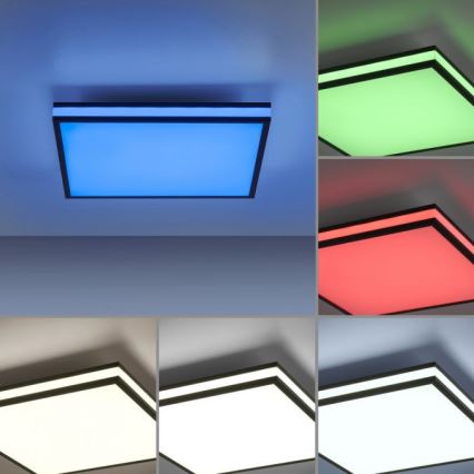 JUST LIGHT. 14110-18 - LED RGBW Prigušiva stropna svjetiljka MARIO BLACK LED/19,5W/230V 2700-5000K + daljinski upravljač