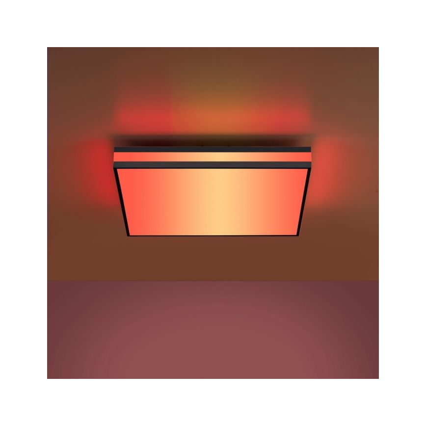 JUST LIGHT. 14110-18 - LED RGBW Prigušiva stropna svjetiljka MARIO BLACK LED/19,5W/230V 2700-5000K + daljinski upravljač