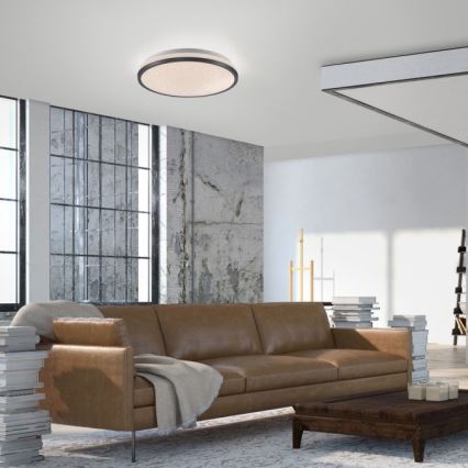 JUST LIGHT. 14293-18 - LED Prigušiva stropna svjetiljka KYLE LED/10W/230V pr. 28 cm crna
