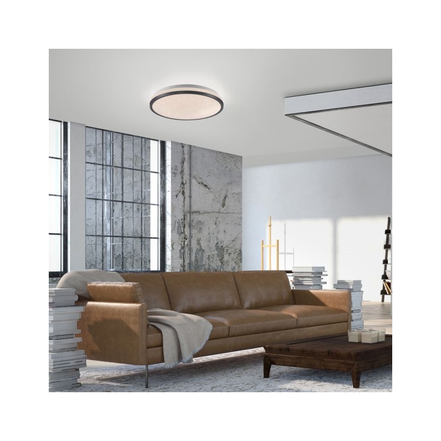 JUST LIGHT. 14293-18 - LED Prigušiva stropna svjetiljka KYLE LED/10W/230V pr. 28 cm crna