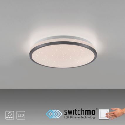 JUST LIGHT. 14293-18 - LED Prigušiva stropna svjetiljka KYLE LED/10W/230V pr. 28 cm crna