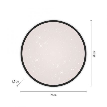 JUST LIGHT. 14293-18 - LED Prigušiva stropna svjetiljka KYLE LED/10W/230V pr. 28 cm crna