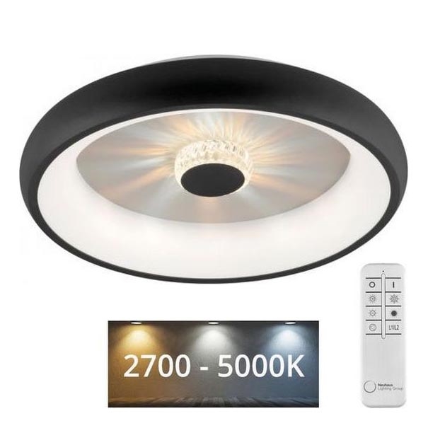 JUST LIGHT. 14384-18 - LED Prigušiva stropna svjetiljka VERTIGO LED/29W/230V 2700-5000K crna + daljinski upravljač