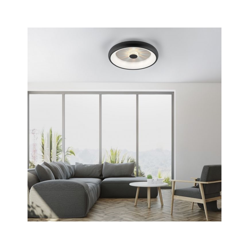 JUST LIGHT. 14384-18 - LED Prigušiva stropna svjetiljka VERTIGO LED/29W/230V 2700-5000K crna + daljinski upravljač