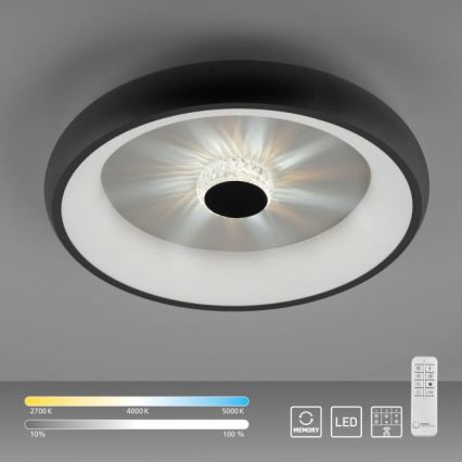 JUST LIGHT. 14384-18 - LED Prigušiva stropna svjetiljka VERTIGO LED/29W/230V 2700-5000K crna + daljinski upravljač