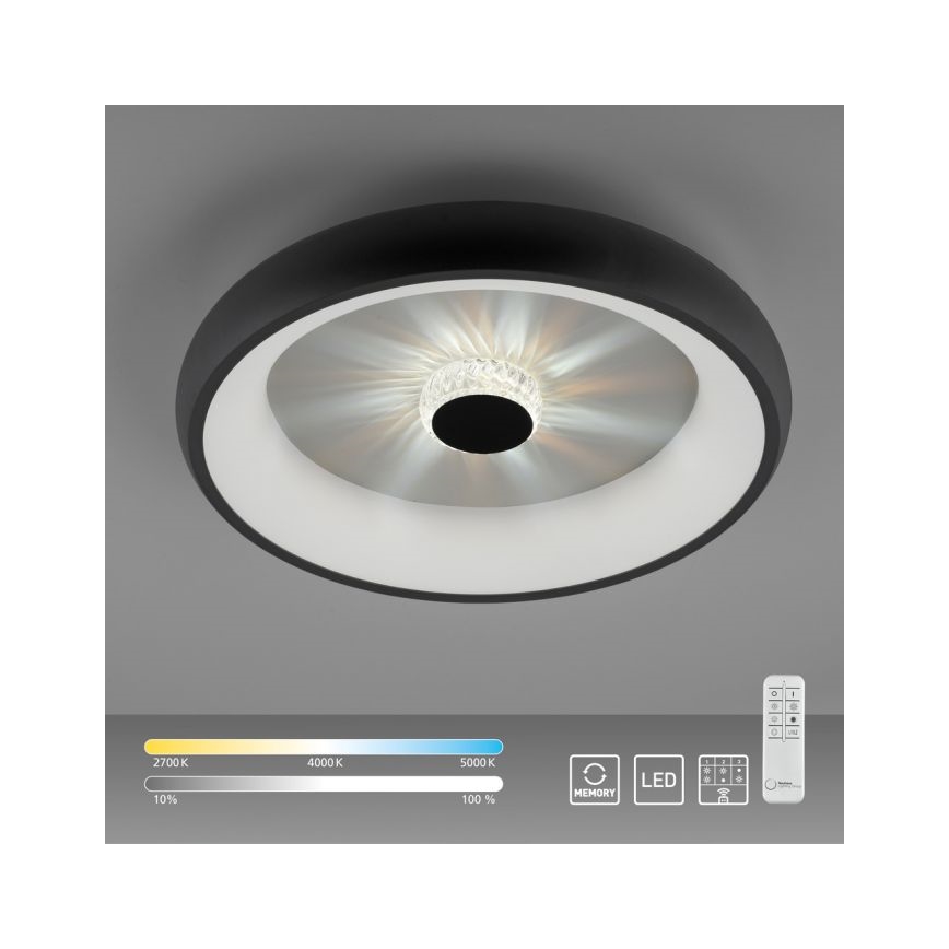 JUST LIGHT. 14384-18 - LED Prigušiva stropna svjetiljka VERTIGO LED/29W/230V 2700-5000K crna + daljinski upravljač