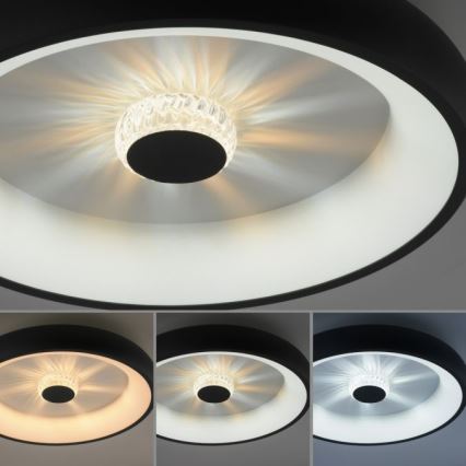 JUST LIGHT. 14384-18 - LED Prigušiva stropna svjetiljka VERTIGO LED/29W/230V 2700-5000K crna + daljinski upravljač