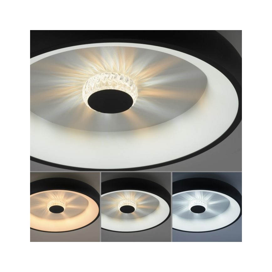 JUST LIGHT. 14384-18 - LED Prigušiva stropna svjetiljka VERTIGO LED/29W/230V 2700-5000K crna + daljinski upravljač