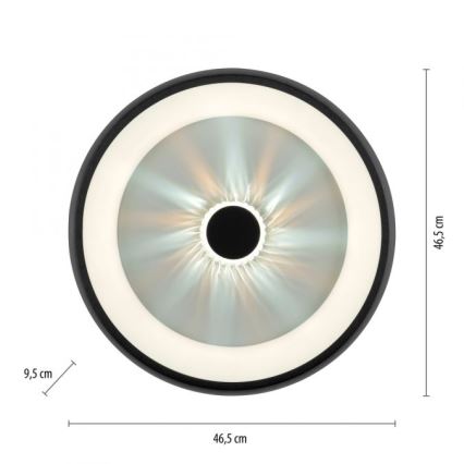 JUST LIGHT. 14384-18 - LED Prigušiva stropna svjetiljka VERTIGO LED/29W/230V 2700-5000K crna + daljinski upravljač